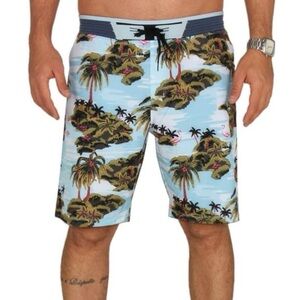 Hurley Men’s Flamingo Bermuda Phantom Swim Trunks Board Shorts Size 31 Waist